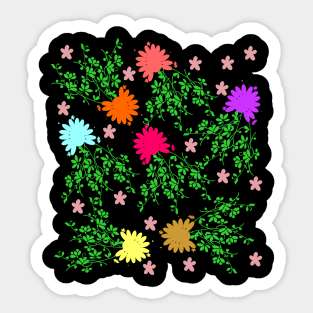 Floral Line Art Pattern Sticker